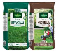 VILMORIN - Prairie Universelle - Pour pâtures et grands espaces - Idéale pour les animaux - Robuste -Entretien facile - Couverture rapide - 5 Kg = 500 m² de Prairie & 4460416 Gazon Rustique, Vert, 5kg