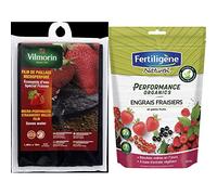 Vilmorin VB04106 Film de Paillage pour Fraises Micro Perforé Polyéthylène 50 mm 1,40 x 10 m & Fertiligene Engrais Fraisiers et Petits Fruits Performance Organics, 700gr