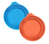 Vilscijon Lot de 2 : Ouvre-boîte en forme de patte et couvercles hermétiques pour boîtes de nourriture pour chat - Bleu + Orange