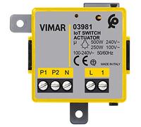Vimar 03981 Actionneur connecté Wi-Fi, sortie à relais NO, contrôle à distance, entrée pour contrôle via fils pour le rappel d'un scénario, standard Bluetooth et Zigbee, installation d'encastrement