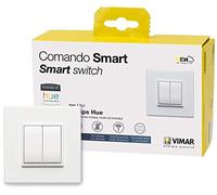 VIMAR 0K03906.03 Kit Friends of Hue contenant: 1 commande 03906, 1 support 21507.B blanc, 2 touches 20506.B plaque 2 modules Eikon Evo total 21642.17, 95x95x4mm