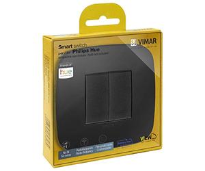 VIMAR 0K03906.08 Arké Roud Kit Interrupteur sans Fil en radiofréquence Philips Friends of hue, Noir
