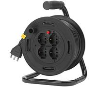 Vimar 0P32730 Enrouler 2P+T 16 A 230 V~ avec sécurité Thermique d'échauffement du câble, 4 Prises SICURY 2P+T 16 A Universel, fiche 2P+T 16 A Standard Italien S17, câble H05VV-F 3G1,5 mm2 15 m
