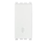 VIMAR 0R19000.B Interrupteur 1P série Arké, 10 AX 250 V illuminable, bouton remplaçable max 100 W pour lampes avec alimentation intégrée (IEC 60669-1:2017), blanc
