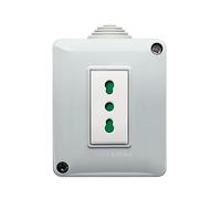 VIMAR 0T14801.BP Plana Récipient IP40 + Bpresa SICURY 2P+T 16 A 250 V ~ standard italien type P17/11, installation murale, blanc