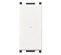 Vimar 14100 Plana Interrupteur 1P 10 AX 250 V~ axial luminable, bouton remplaçable, blanc Max 100 W pour lampes avec alimentation intégrée (IEC 60669-1:2017)