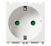 Vimar 14208.FX Prise SICURY 2P+T 16 A 250 V~ standard allemand, bornes automatiques, 2 modules, série Plana, blanc