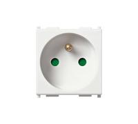 Vimar 14212 Prise SICURY 2P+T 16 A 250 V, Standard Français, 2 Modules, Série Plana, Blanc