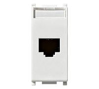 Vimar 14339.6 Prise RJ45 avec connecteur Netsafe, Cat. 6, non blindée, câblage universel T568A/B, 8 contacts, bornes autodénudantes type 110, série Plana, blanc