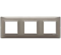 Vimar 14644.40 Plana Plaque 6 modules (2+2+2 entraxe 71 mm), technopolymère, Reflex cendre