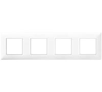 Vimar 14669.01 Plana Plaque 8 modules (2+2+2+2 entraxe 71 mm), technopolymère, blanc