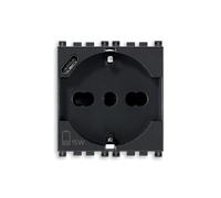 Vimar 19210.USB Arké prise 2 modules SICURY 2P+T 16A 250V universel standard italien P40 et sortie USB type C 5V et 3A pour la charge rapide, gris