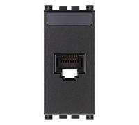 Vimar 19339.13 Prise RJ45 avec connecteur Netsafe, Cat. 6, non blindée, câblage universel T568A/B, 8 contacts, bornes autodénudantes sans utilisation d'outil, sèrie Arké, gris