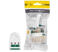 VIMAR FP00203.B Lot de 4 fiches SICURY 2P+T 10 A 250 V ~ 4 pièces, Broches orientables en Ligne ou en équipe, Standard Italien Type S11-SPB11, Blanc, 4 pezzi