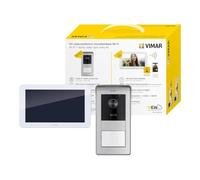Vimar K42955 Kit portier-vidéo en saillie Contenant: portier-vidéo Wi-FI à écran Tactile LCD 7" Mains Libres, Platine Audio-vidéo RFID 1 Bouton, Alimentation 40103 avec Attaches pour Fixation Murale