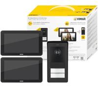 Vimar K42966 Kit interphone Mural 2 interphones vidéo tactiles Mains Libres Wi-FI Couleur LCD 7" 1 Plaque Audio-vidéo 2 Boutons 2 Blocs d'alimentation 24 V CC 1 A fiches interchangeables EU/UK/US/AU