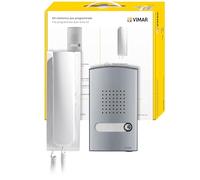 VIMAR K8879.E Kit d'interphone 2 fils Plus contient : unité audio, plaque audio monofamiliale, interphone combiné avec 2 boutons, alimentation
