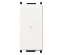 Vimar Plana 14104 Interrupteur va-et-vient 1P 10AX 250 V ~ Éclairage axial, bouton interchangeable, blanc, max. 100 W, pour lampes avec ballast intégré (IEC 60669-1:2017)