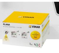Vimar Plana kit 3 prises 14210 + 1 prise 14210.USB - 0K14210