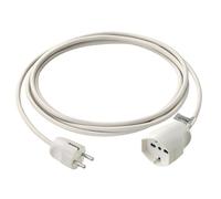 Vimar Prolongateur 3 m, Câble 3G1 mm2 H05VV-F, Fiche 2P et T 16 A 250 V, Standard Allemand, Prise Sicury 2P et T 16 A 250 V, Universel, Blanc