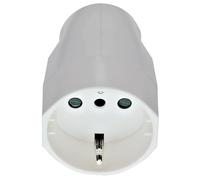 VIMAR RI.00224B Prise mobile SICURY 2P+T 16 A 250 V, standard italien type P30 (contacts de terre latéraux et centraux), sortie câble axial, blanc