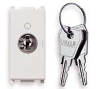 VIMAR série plat - Interrupteur 2 pôles 16 AX + Clé 000 Off Blanc