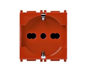 VIMAR série plat - Prise 2 Pôles + Terre 16 A universel rouge