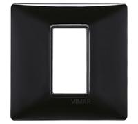 Vimar série plate - Plaque 1 module technopolymère noir