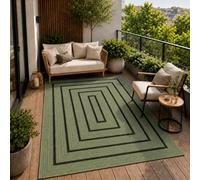 VIMODA Tapis d'intérieur et d'extérieur résistant aux intempéries, pour balcon, terrasse, jardin, salon et cuisine, lavable, couleur : vert, dimensions : 160 x 160 cm