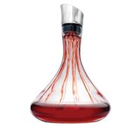 Vin Bouquet FIA 1611 Carafe à vin en verre avec filtre et bec verseur anti-goutte en acier inoxydable, aérateur pour vin rouge