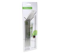 Vin Bouquet Fik 147 Pailles à Cocktail en Acier Inoxydable, Non Toxiques, Réutilisables, Brosse pour Nettoyer l'Intérieur des Pailles, 22 cm