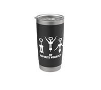 Vin My Favorite Workout Tire-Bouchon Wine Entraînement Gobelet isotherme en acier inoxydable double paroi
