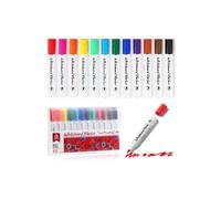 Vinabo 12 Feutres Tableau Blanc Effaçables à Sec, Pointe Fine | Marqueurs pour Tableau Blanc, Verre et Planning, pour École, Bureau, Réunions et Messages à la Maison