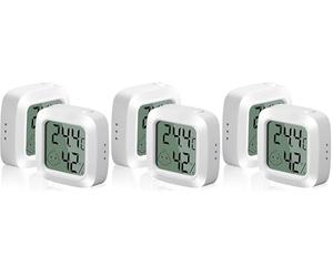Vinabo 2 pièces Petit Thermomètre Hygromètre Intérieur Digital à Haute Précision, Indicateur Niveau de Confort pour Bureau,Chambre de bébé Vestiaire (Lot de 3)
