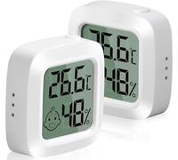 Vinabo 2 pièces Petit Thermomètres Hygromètres Intérieurs Numériques Haute Précision avec Indicateur de Confort - Pour Bureau, Chambre de Bébé, Vestiaire (Lot de 5)
