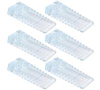 Vinabo Arrêts de Portes 6 Pièces en PVC, Cale Porte Sol Réglable en Hauteur et Empilable, Bloque Porte Transparent pour Portes et Sols
