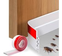 Vinabo Bas de Porte Isolant Adhésive, Blanc, 100 cm x 5 cm | Bande D'étanchéité, Calfeutrer Bas de Porte, Isolation Insonorisé, Anti-Poussière