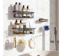 Vinabo Etagere Salle de Bain avec Porte-Savon, 3PCS