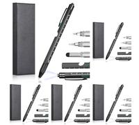 Vinabo Idee Cadeau Noel Homme Original Utile, Multifonction 9 en 1 Stylo, pour Papa, pour Anniversaire, Fete des Peres (Lot de 5)