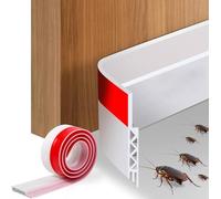 Vinabo Joint de Porte 100 cm x 5 cm, Joint pour Porte Adhésive, Bande D'étanchéité, Calfeutrer Bas de Porte, Joint Inférieur Isolation Insonorisé Anti-Poussière (Blanc)