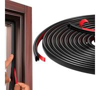 Vinabo Joint Porte Entree, Type D boudin de Porte Isolant Froid, Joint de Porte D'entrée Autocollante en Caoutchouc, pour Isolation Phonique Porte, Joint Caoutchouc (6 m,Noir)