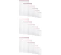 Vinabo Lot de 1800 sachets en plastique transparent avec fermeture à glissière réutilisables, pour cuisine, bureau, bijoux, graines et petits accessoires - 6 tailles (100 x 6 sacs)