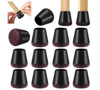 Vinabo Patins pour Chaises, Protection Pied de Chaise en Silicone, 16 Pcs Protege Pied de Chaise avec Tampon Feutré, Capuchons Antidérapants pour Sols en Bois, Réduire Bruit et Rayures (14 mm-20 mm)