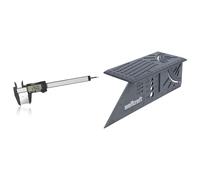 Vinabo Pied a Coulisse Digital, 150 mm / 6" Pied à Coulisse Numérique, Outil de Mesure Électronique & wolfcraft 5208000 - Équerre 3D d'onglet - Traçage angle de 45° à 90° - 150 x 275 x 66 mm