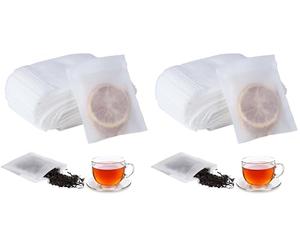 Vinabo Sachet Filtre à Thé Jetable 400 Pièces - Non-Tissé Alimentaire 7x9 cm avec Cordon - Infuseur à Usage Unique pour Thé en Feuilles, Épices, Herbes, Tisanes et Café (Lot de 2)