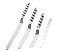 Vinabo Lot de 4 Spatules de Cuisine, Spatules à Glaçage Coudées en Acier Inoxydable, Spatule Sucrée Pour Glaçage de Gâteaux, Cupcakes et Gâteaux, Chef Décorant Des Gâteaux Spatule Pour Glaçage