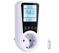 Vinabo Wattmètre Prise Compteur d'Énergie,Prise Compteur d'Énergie Numérique,Consommation avec 7 Modes Surveillance,Prise Consommation Electrique pour Économie d'Energie,Écran LCD Rétroéclairé