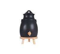 TABLE PASSION - Vinaigrier en grès gris 3,5l sur socle bois