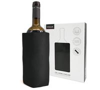 VINAK - Manchon refroidisseur GEL | Rafraîchisseur pour bouteilles de vin | Gel de qualité non-frost | Fabriqué avec 5 couches isolantes | Bande élastique anti-chute inférieure (Noir)