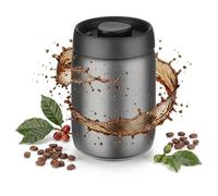 VINATO 1.2L Boîte à Café Hermétique Sous Vide, Récipient en Acier Inoxydable pour Café Moulu & Grains, Boîte de Conservation Anti-Lumière & Anti-Odeur (Noir)